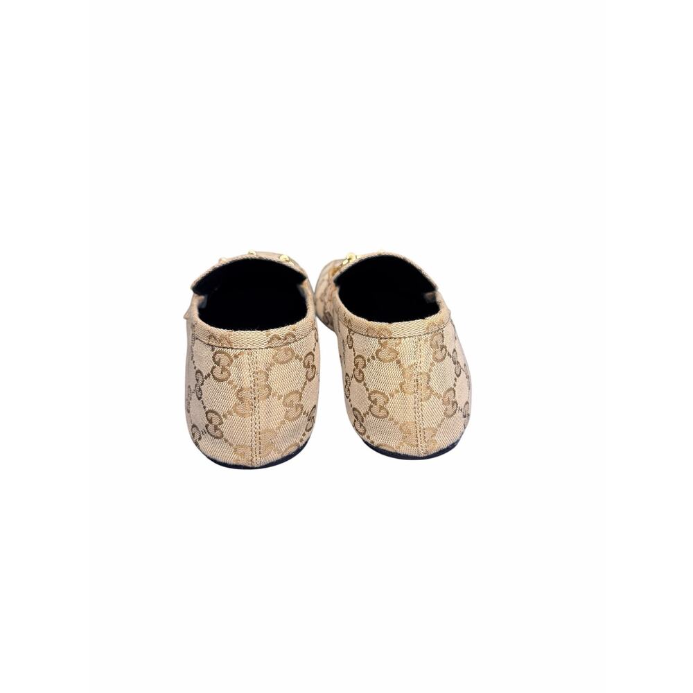 Gucci NIB Ragazzo Horsebit Loafers in Sand Monogram Canvas Size 37.5 - Picture 10 of 12